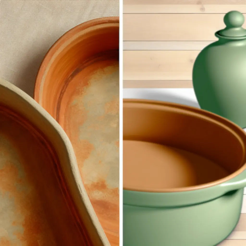 Artisanal ceramic bakeware detail