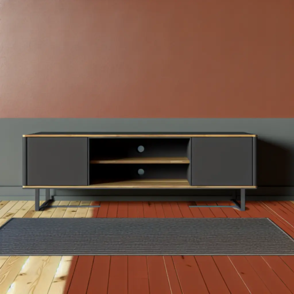 Charcoal gray media console