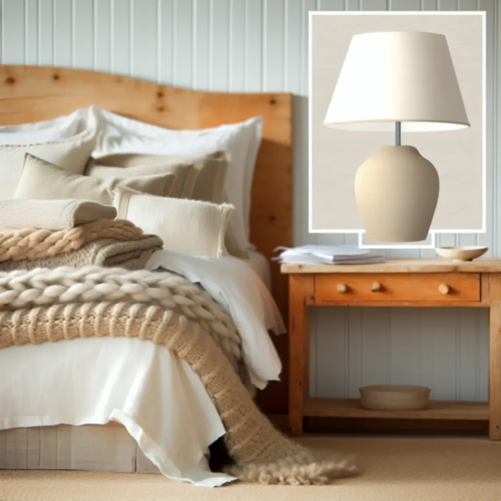 Serene beige bedroom interior